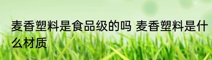 麦香塑料是食品级的吗 麦香塑料是什么材质