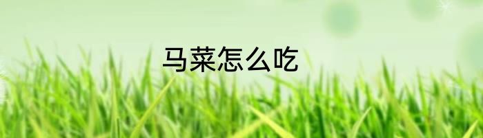 马菜怎么吃