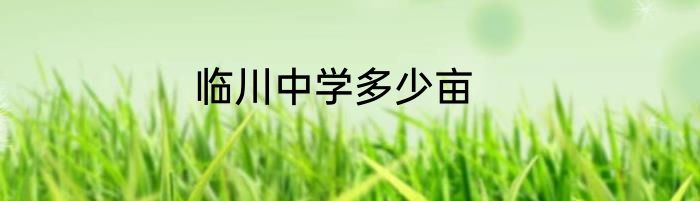 临川中学多少亩
