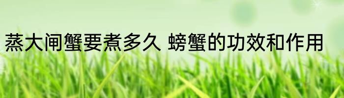 蒸大闸蟹要煮多久 螃蟹的功效和作用