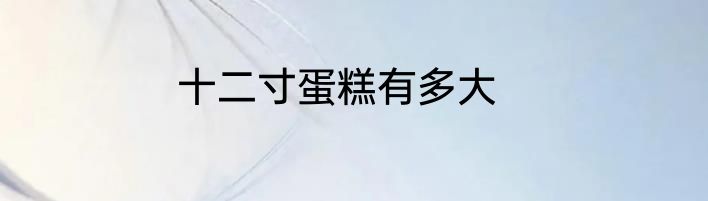 十二寸蛋糕有多大