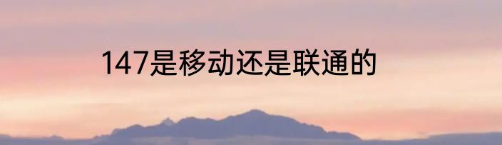 147是移动还是联通的
