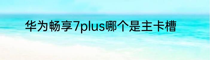 华为畅享7plus哪个是主卡槽