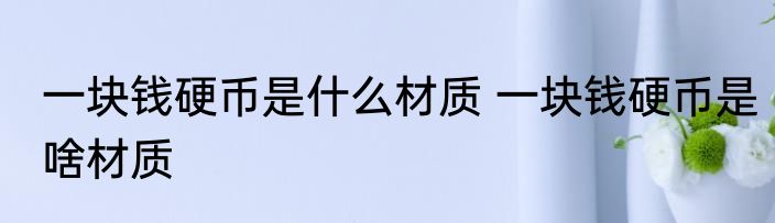 一块钱硬币是什么材质 一块钱硬币是啥材质