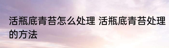 活瓶底青苔怎么处理 活瓶底青苔处理的方法