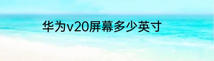 华为v20屏幕多少英寸
