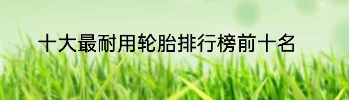 十大最耐用轮胎排行榜前十名