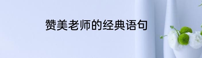 赞美老师的经典语句