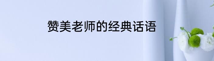 赞美老师的经典话语