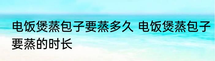 电饭煲蒸包子要蒸多久 电饭煲蒸包子要蒸的时长