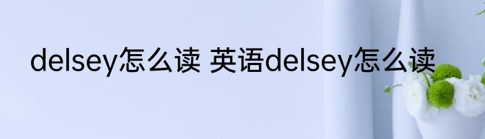 delsey怎么读 英语delsey怎么读