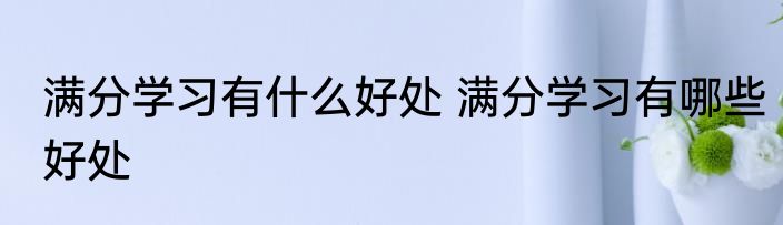 满分学习有什么好处 满分学习有哪些好处