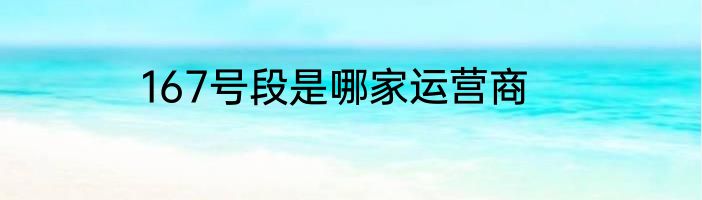 167号段是哪家运营商