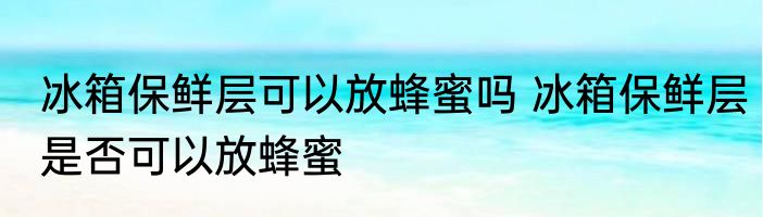 冰箱保鲜层可以放蜂蜜吗 冰箱保鲜层是否可以放蜂蜜