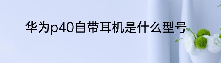华为p40自带耳机是什么型号