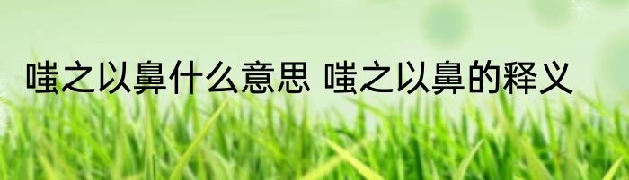 嗤之以鼻什么意思 嗤之以鼻的释义