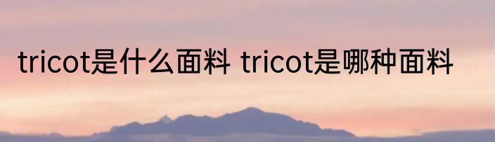 tricot是什么面料 tricot是哪种面料
