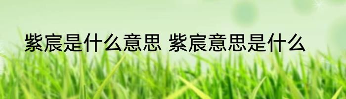 紫宸是什么意思 紫宸意思是什么