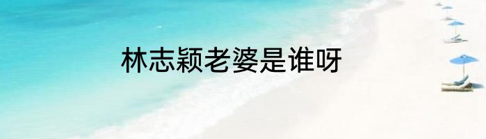 林志颖老婆是谁呀