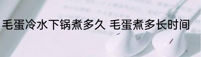 毛蛋冷水下锅煮多久 毛蛋煮多长时间