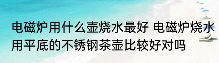 电磁炉用什么壶烧水最好 电磁炉烧水用平底的不锈钢茶壶比较好对吗