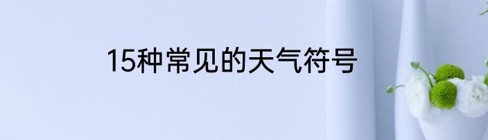15种常见的天气符号