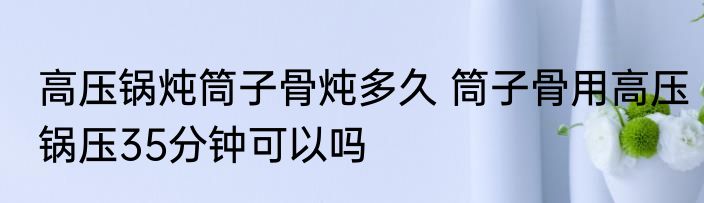 高压锅炖筒子骨炖多久 筒子骨用高压锅压35分钟可以吗
