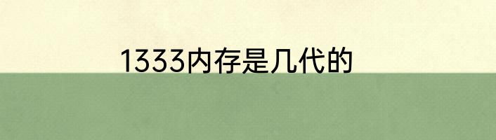 1333内存是几代的