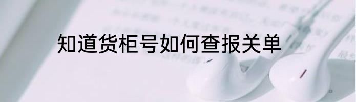 知道货柜号如何查报关单