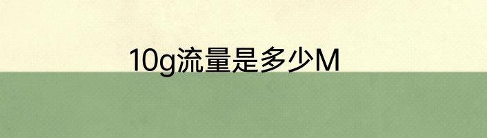 10g流量是多少M