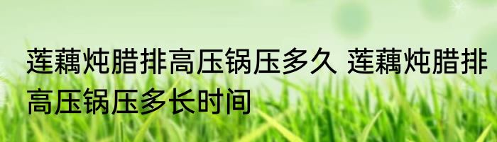 莲藕炖腊排高压锅压多久 莲藕炖腊排高压锅压多长时间