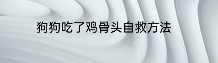 狗狗吃了鸡骨头自救方法