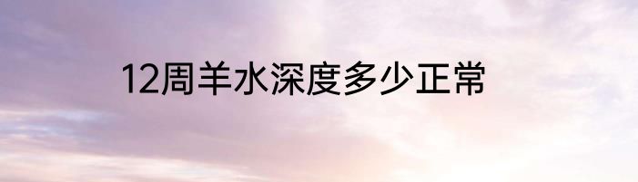 12周羊水深度多少正常