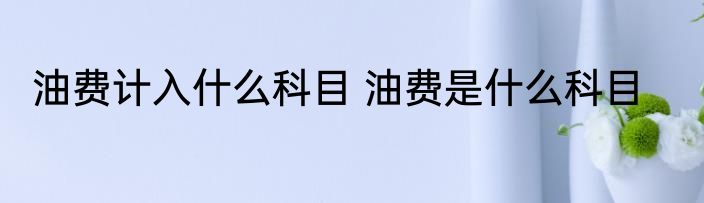 油费计入什么科目 油费是什么科目