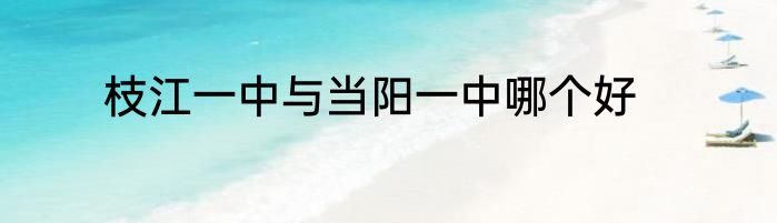 枝江一中与当阳一中哪个好