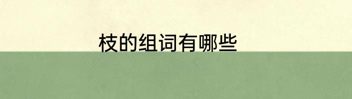 枝的组词有哪些