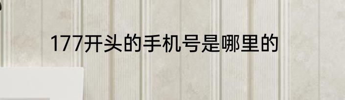 177开头的手机号是哪里的