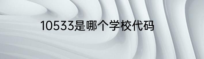 10533是哪个学校代码