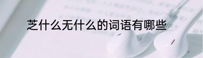 芝什么无什么的词语有哪些