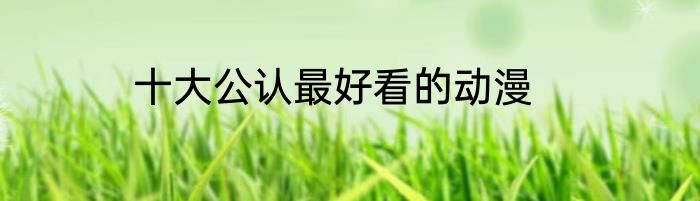 十大公认最好看的动漫