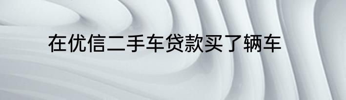 在优信二手车贷款买了辆车