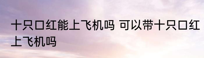 十只口红能上飞机吗 可以带十只口红上飞机吗