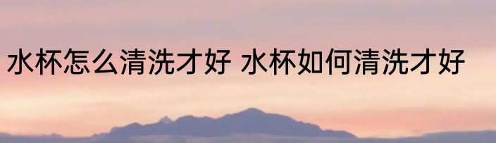 水杯怎么清洗才好 水杯如何清洗才好