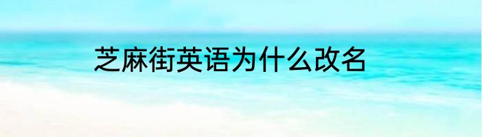 芝麻街英语为什么改名