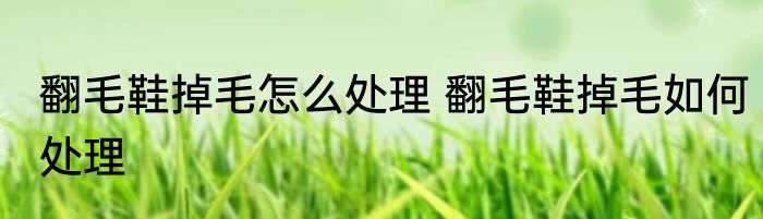 翻毛鞋掉毛怎么处理 翻毛鞋掉毛如何处理