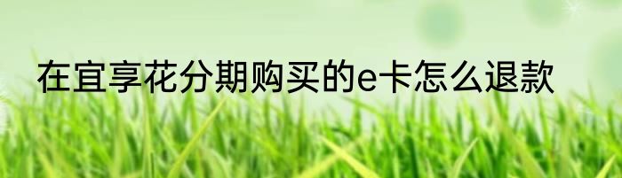 在宜享花分期购买的e卡怎么退款