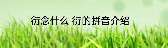 衍念什么 衍的拼音介绍