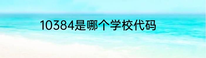 10384是哪个学校代码