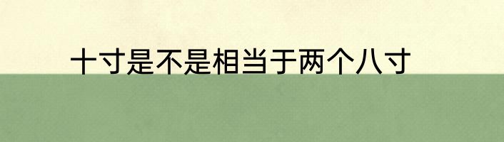 十寸是不是相当于两个八寸