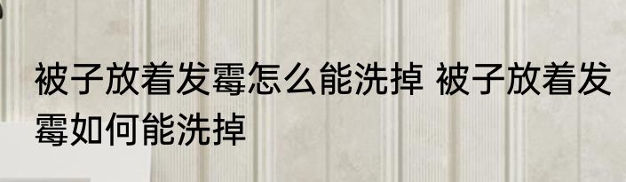 被子放着发霉怎么能洗掉 被子放着发霉如何能洗掉